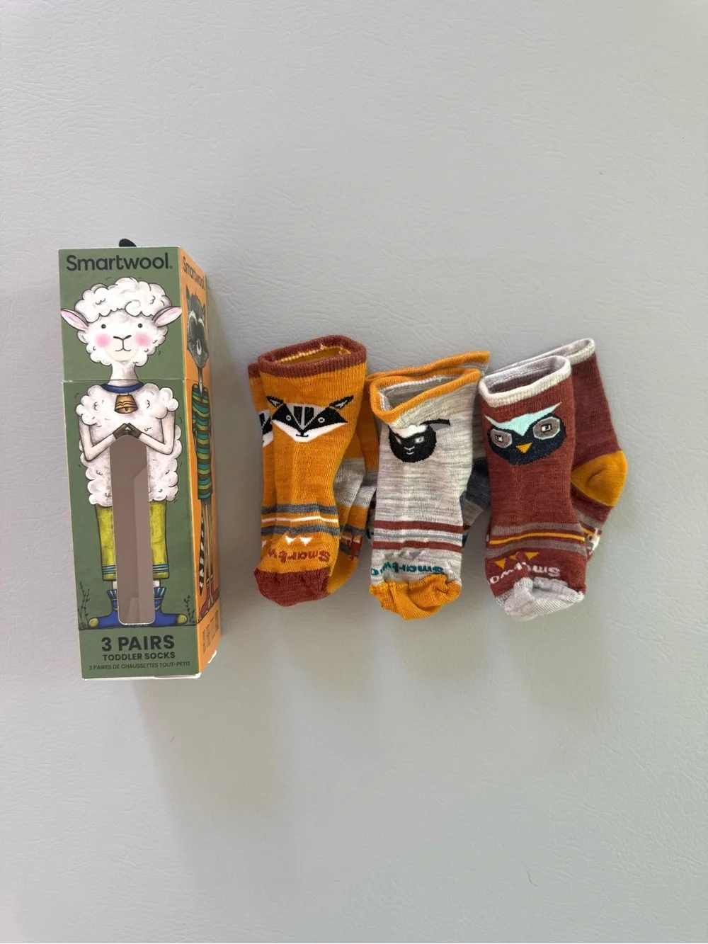 Smartwool Baby Animal Wool Socks 3 Pairs - size 2T 24M - Runs snug - NEW
